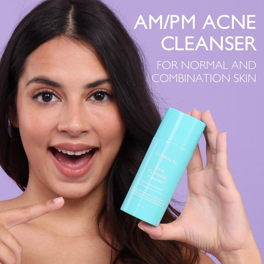 Fobo Cleanse With Benefits, Am/Pm Cleanser By Dermala - Natural, Gentle, Ph Balanced Cleanser For Acne-Prone, Pimple-Free Skin