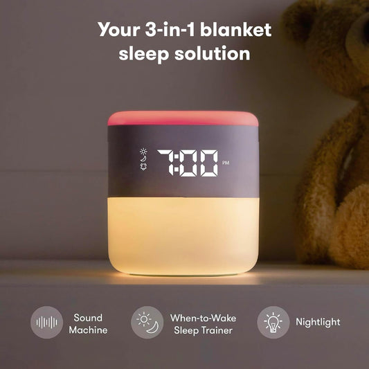 Frida Baby 3-In-1 Alarm Clock + Sound Machine + Nightlight | Wake Up Light Sunrise Alarm Clock, White Noise Soother, Sleep Trainer, Nursery + Toddler + Kids Bedroom (Bluetooth)