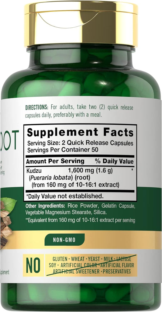 Carlyle Kudzu Root | 100 Extract Capsules | Non-GMO and Gluten Free Formula | Traditional Herbal Supplement