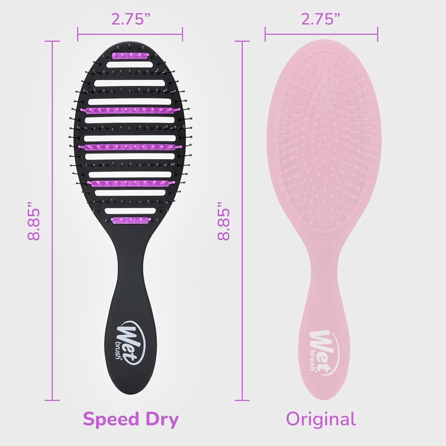 Wet Brush Refresh And Extend Speed Dry Black Detangling Hair Brush -Vented Design And Ultra Soft Heatflex Bristles Are Blow Dry Safe -Removes Dirt Excess Oils And Impurities-Charcoal Infused Bristles : Beauty & Personal Care