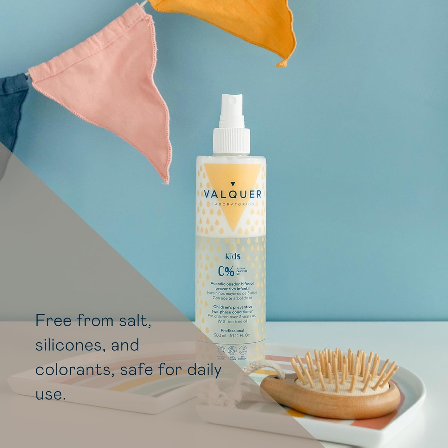 Valquer Preventative Bi-Phase Leave-In Conditioner for Children, Formula Zero. Conditions and protects hair, providing softness, shine, and easy detangling. For ages 3+. Vegan. 300 ml. : Amazon.co.uk: Beauty