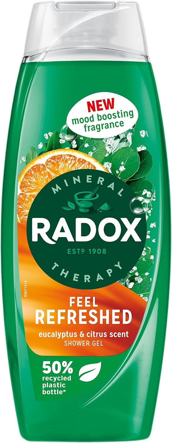 Radox Mineral Therapy Feel Refreshed Shower Gel Body Wash With A Eucalyptus & Citrus Oil Fragrance For A Refreshing Experience 450 Ml