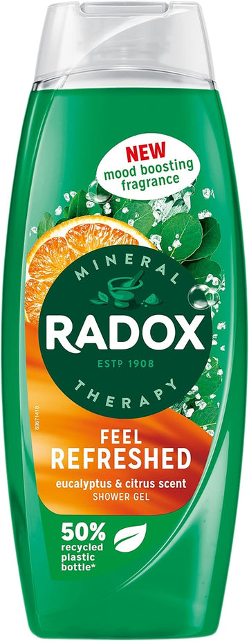 Radox Mineral Therapy Feel Refreshed Shower Gel Body Wash With A Eucalyptus & Citrus Oil Fragrance For A Refreshing Experience 450 Ml