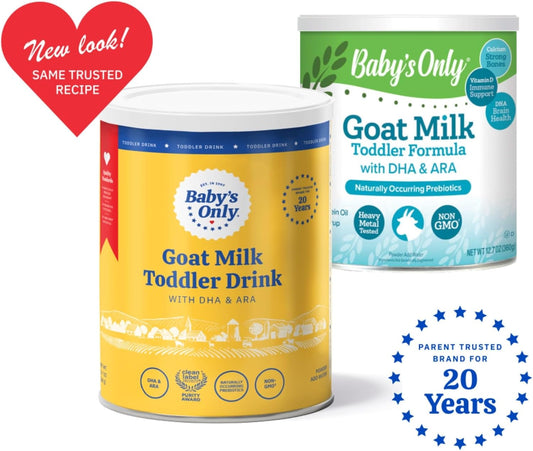 Baby'S Only Goat Milk Toddler Drink, Toddler Drink, Goats Milk Powder, Non Gmo With Dha, Iron, Vitamin D, Naturally Occurring Prebiotics, Ara, Toddlers 12 Months Old And Up, Easy To Digest Goat Milk, 12.7 Oz, 1 Pack