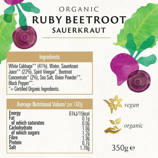 Biona Demeter Organic Sauerkraut Ruby Red 350G - Pack Of 6