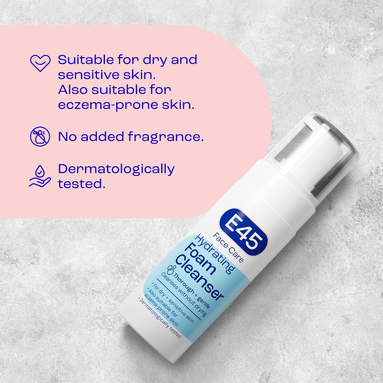 E45 Face Wash Foaming Cleanser – Daily Face Cleanser for Dry and Sensitive Skin – Gentle Facial Cleanser – Removes Excess Oil and Makeup for Clean, Soft Skin - Skin Care Facewash for Women & Mens Skin : Amazon.co.uk: Beauty