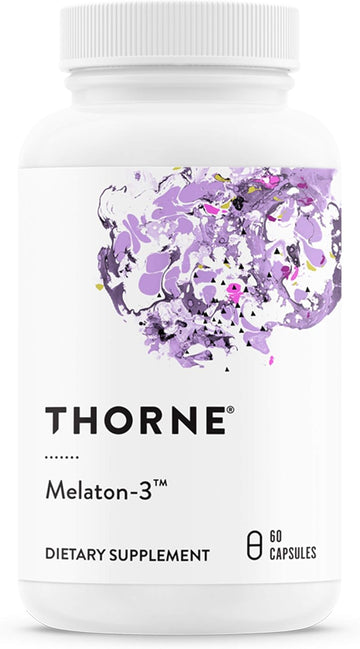 Thorne Melaton-3-3mg Melatonin - Supports Circadian Rhythms, Restful Sleep, and Relaxation - Gluten-Free, Soy-Free Dairy-Free - 60 Capsule