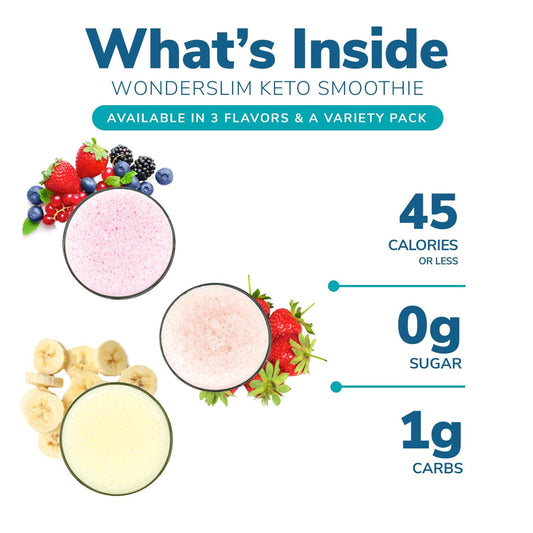 Wonderslim Keto Smoothie With C8 Mct Oil, Banana Crème, Low Carb, No Sugar, Gluten Free (7Ct)