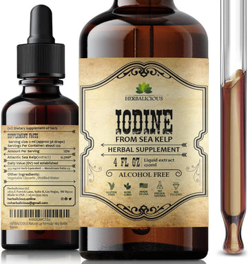 Iodine Drops – Natural Iodine Liquid From Sea Kelp – Thyroid Supplement For Energy, Digestion & Immune Support – Organic Non-Gmo Formula – 2 Fl Oz