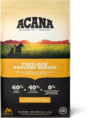 Acana® Free Run Poultry Recipe, Grain-Free Dry Dog Food, 25 Lb