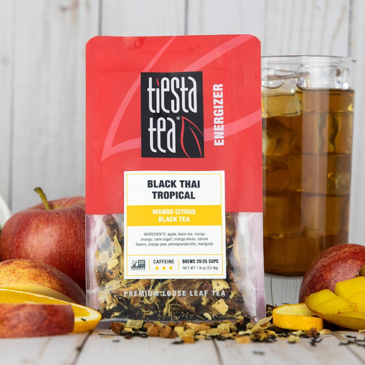 Tiesta Tea - Black Thai Tropical, Mango Citrus Black Tea, Premium Loose Leaf Tea Blends, High Caffeinated Black Tea, Make Hot Or Iced Tea & Brews Up To 25 Cups - 1.9Oz Resealable Pouch