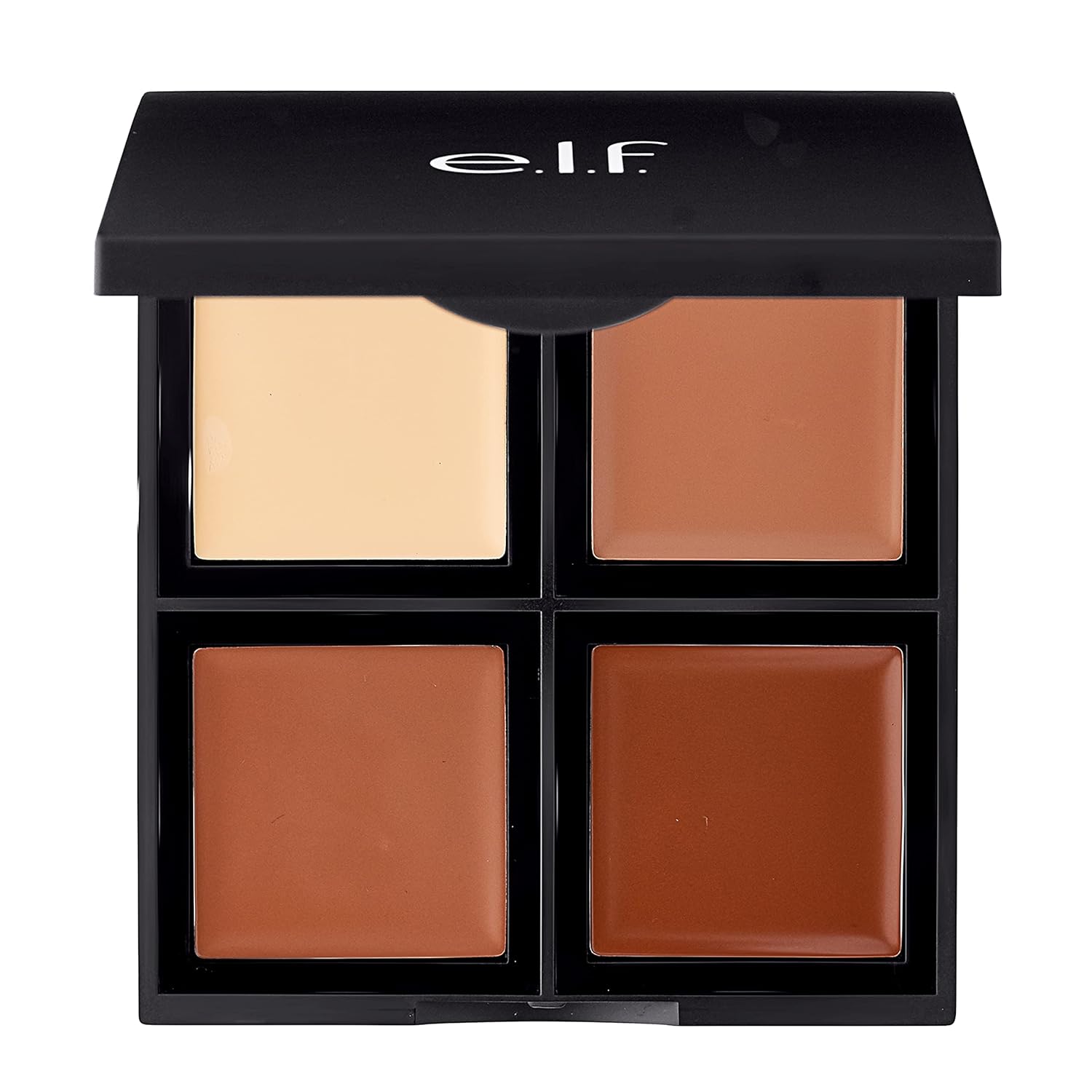 E.L.F. Cream Contour Palette, 4 Shades, Easy To Apply, Blendable, Buildable, Highlights, Contours, Sculpts, Sharpens, Bronzes, Compact, All-Day Wear, Travel-Friendly, 0.43 Oz