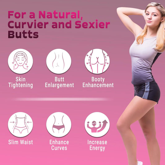 BUTTAHOLIC Female Butt Enlargement Pills. Booty Enhancement. Get Bigger and Curvier Butts. Extreme Glutes Enhancer. 60 Tablets