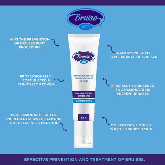 Bruise Md Bruise Cream - 30G - Arnica Cream For Bruising And Swelling - High Strength Anti Bruise Treatment Balm Gel For Healing Redness & Bruises - Natural Ointment With Sweet Almond Oil