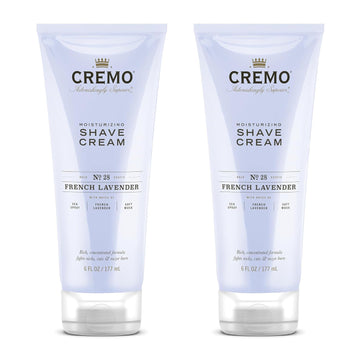 Cremo French Lavender Moisturizing Shave Cream, Astonishingly Superior Shaving Cream For Women, Fights Nicks, Cuts and Razor Burn, 6 Fl Oz (2 Pack)