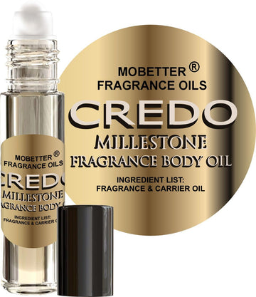 Mobetter Fragrance Oils Credo Millestone Unisex Body Oil 1/3 Oz Roll On Glass Bottle