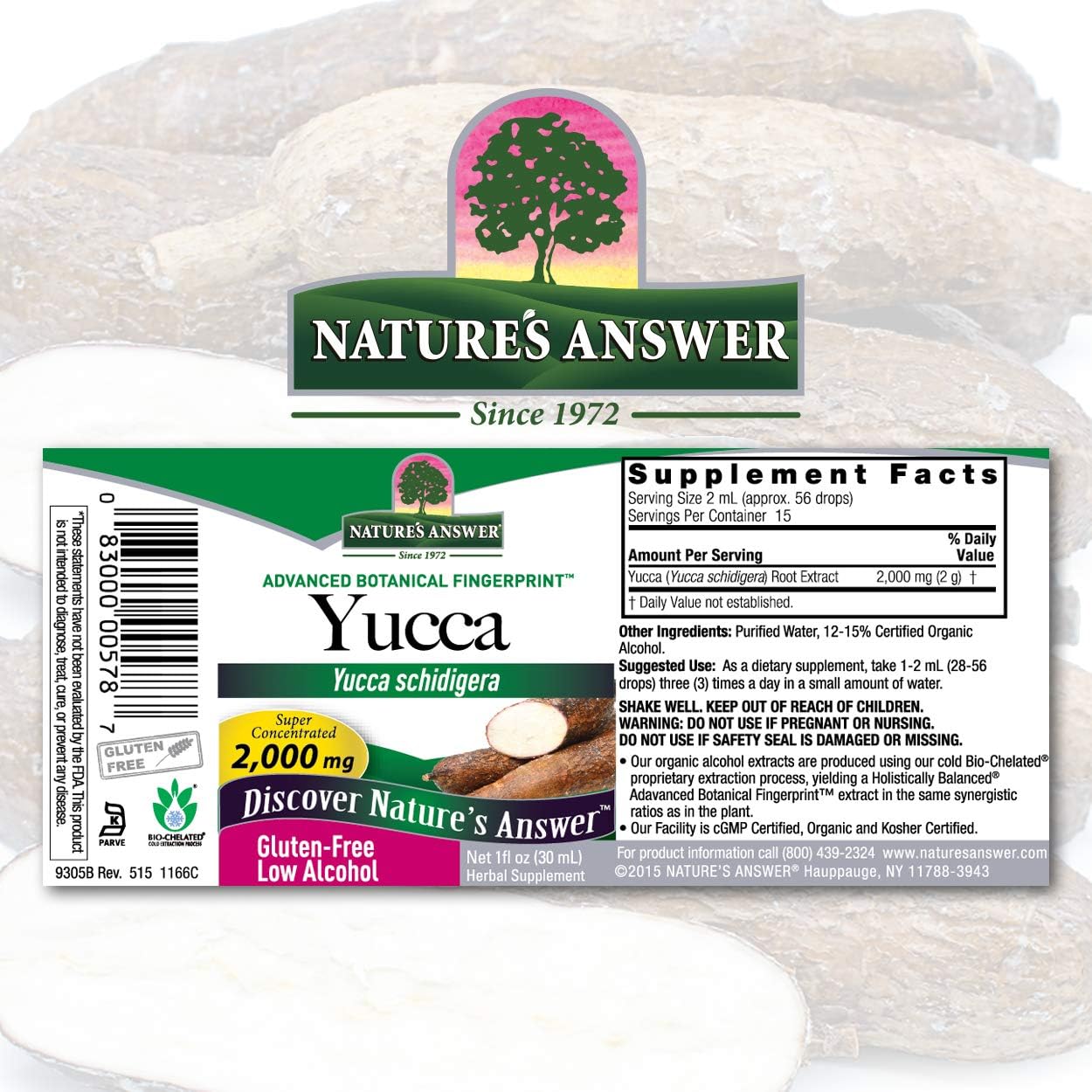 Nature's Answer Yucca Root Extract Supplement with Organic Alcohol, 1-  | Supports Immune Function | Promotes Wellness