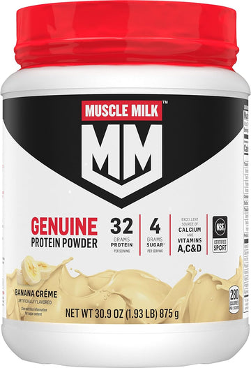 Muscle Milk Genuine Protein Powder, Banana Crme, 1.93 Pounds, 12 Serv