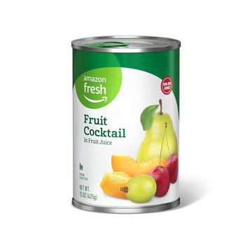 Amazon Fresh, Fruit Cocktail In Fruit Juice, 15 Oz (Previously Happy Belly, Packaging May Vary)