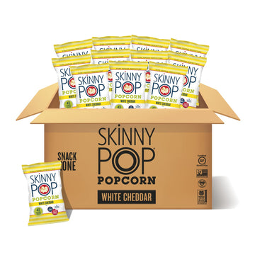 Skinnypop Popcorn, Gluten Free, Non-Gmo, Healthy Snacks, Skinny Pop Dairy Free White Cheddar Popcorn, 1Oz Individual Size Snack Bags (12 Count)