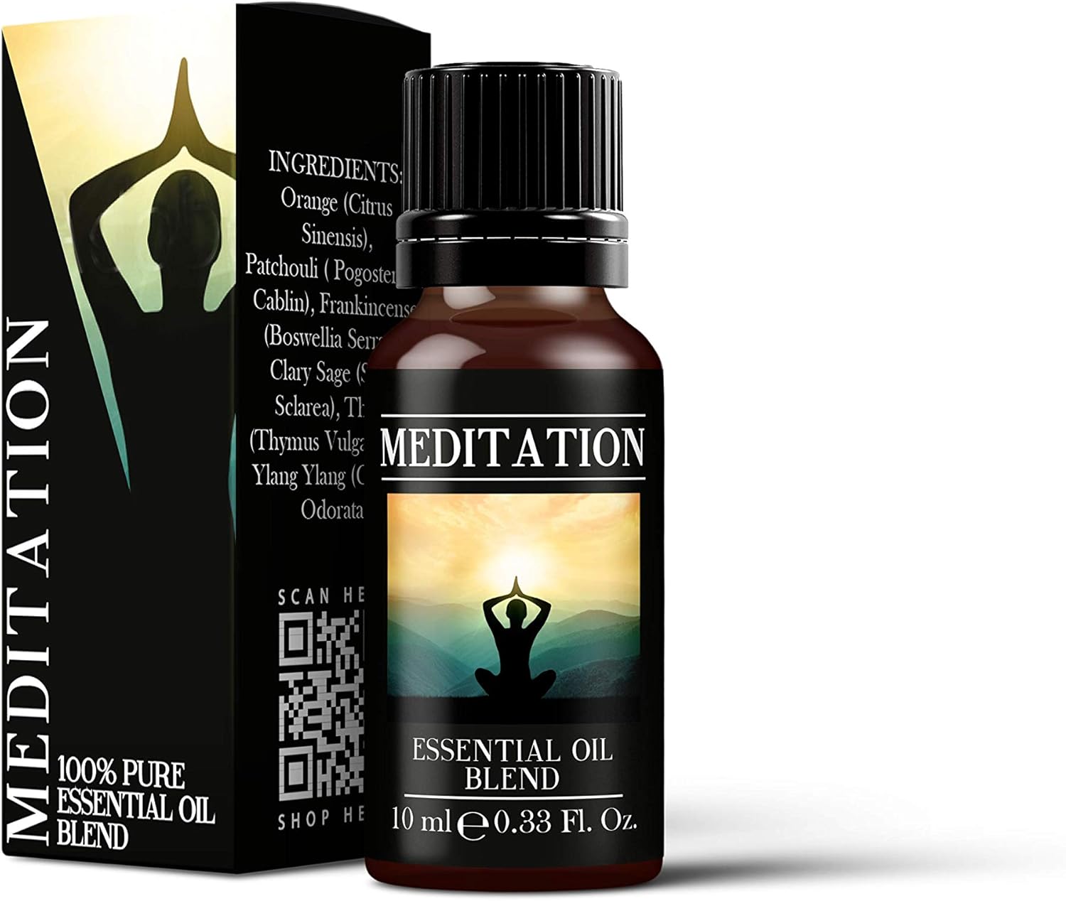 Mystic Moments | Meditation Essential Oil Blend 10Ml | Orange | Patchouli | Frankincense | Clary Sage | Thyme | Ylang Ylang | Aromatherapy Oil | For Diffusers & Massage | Vegan, Gmo Free