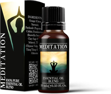 Mystic Moments | Meditation Essential Oil Blend 10Ml | Orange | Patchouli | Frankincense | Clary Sage | Thyme | Ylang Ylang | Aromatherapy Oil | For Diffusers & Massage | Vegan, Gmo Free