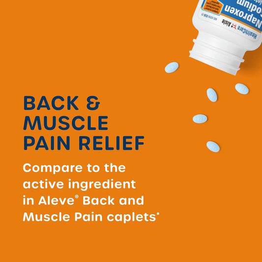 Healthcareaisle Naproxen Sodium, 220 Mg - 225 Caplets - Back And Muscle Pain Reliever, Up To 12 Hours Of Relief