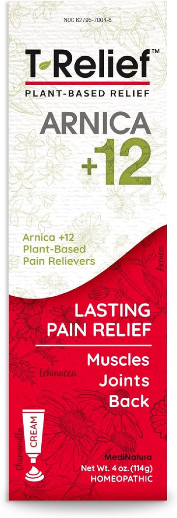 T-Relief Arnica +12 Cream Natural Actives for Back Pain Joint Soreness