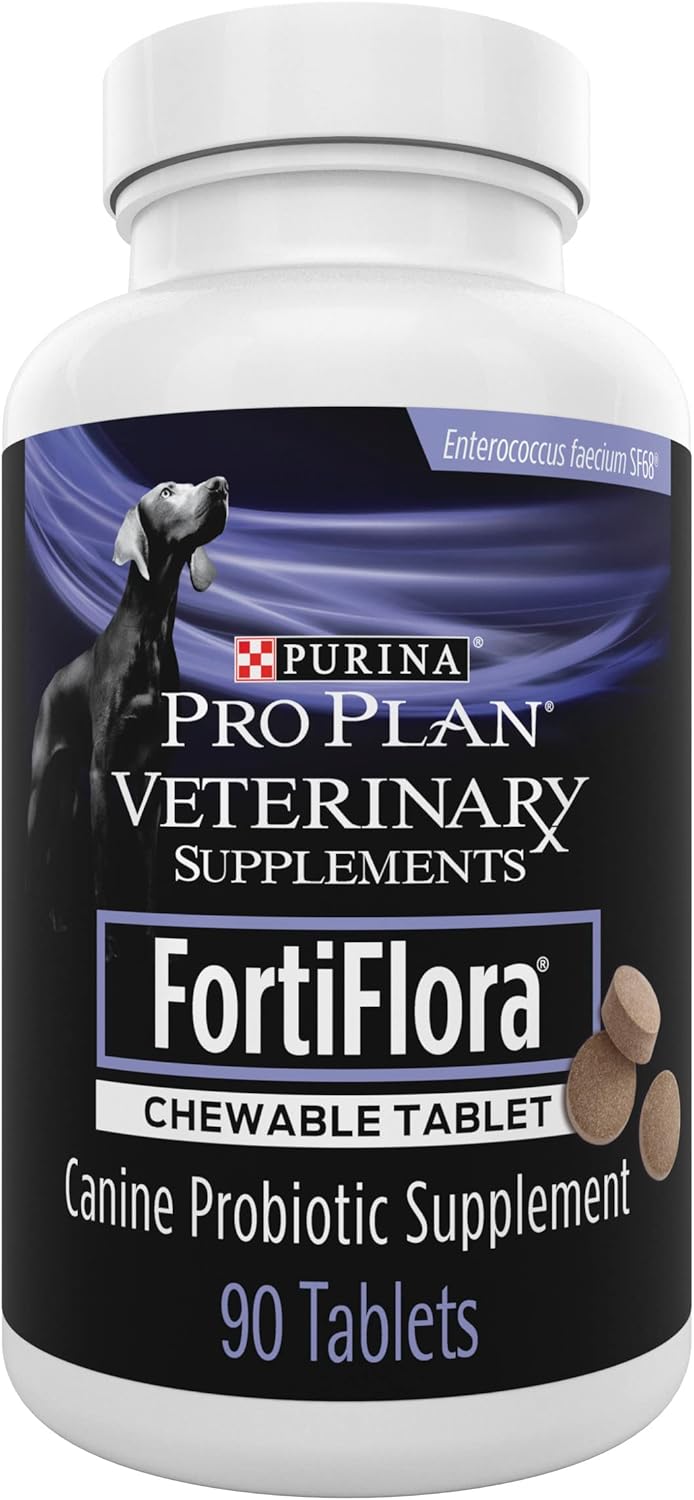 Purina Pro Plan Veterinary Supplements Fortiflora Chewable Dog Probiotic Supplement Tablets - 90 Ct. Canister