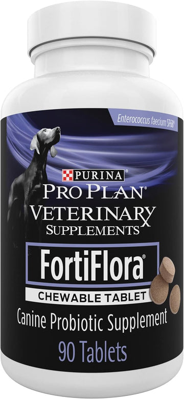 Purina Pro Plan Veterinary Supplements Fortiflora Chewable Dog Probiotic Supplement Tablets - 90 Ct. Canister