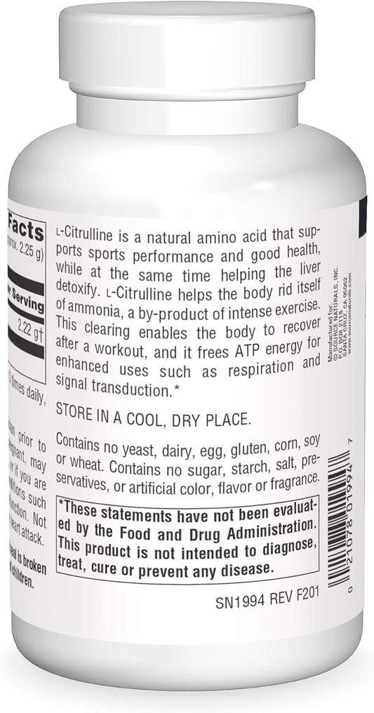 Source Naturals L-Citrulline Powder, Supports Exercise Recovery, Energy, And Detoxification - 100G