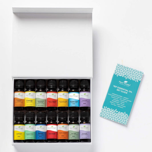 Plant Therapy 7 & 7 Essential Oils Set 7 Single Oils: Lavender, Peppermint & More, 7 Synergy Blends 100% Pure, Undiluted, Natural Aromatherapy, Therapeutic Grade 10 Ml (1/3 Oz)
