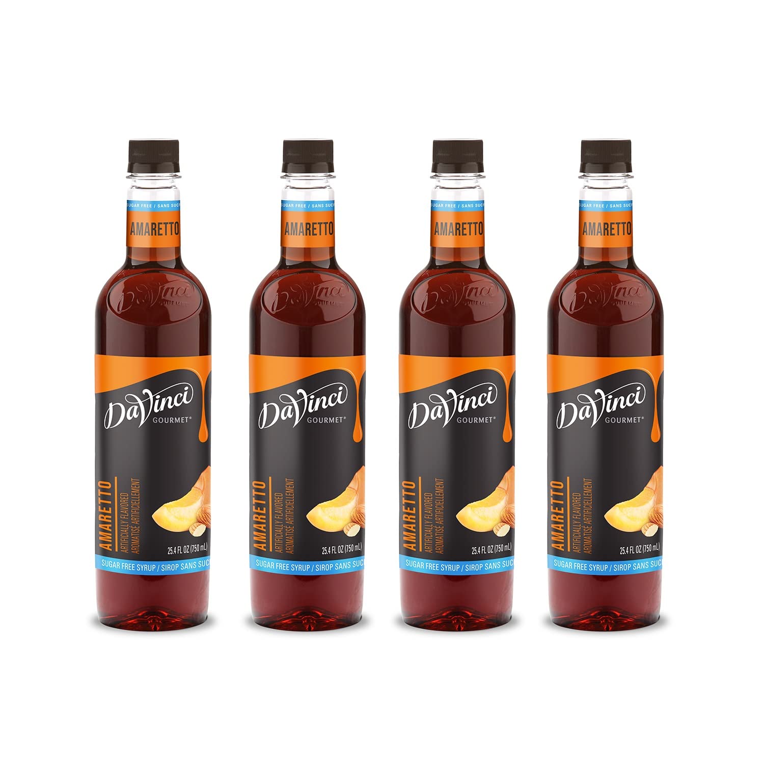 Davinci Gourmet Sugar-Free Amaretto Syrup, 25.4 Fluid Ounce (Pack Of 4)