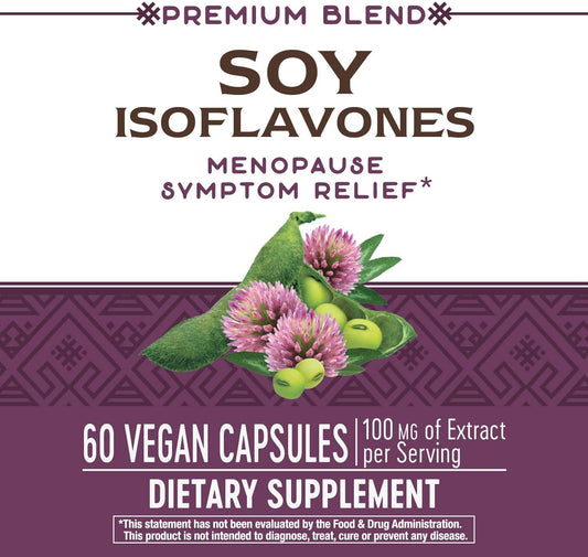 Nature'S Way Soy Isoflavones, Menopause Symptom Relief Support*, 100Mg Of Soybean Extract Per Serving, 60 Vegan Capsules
