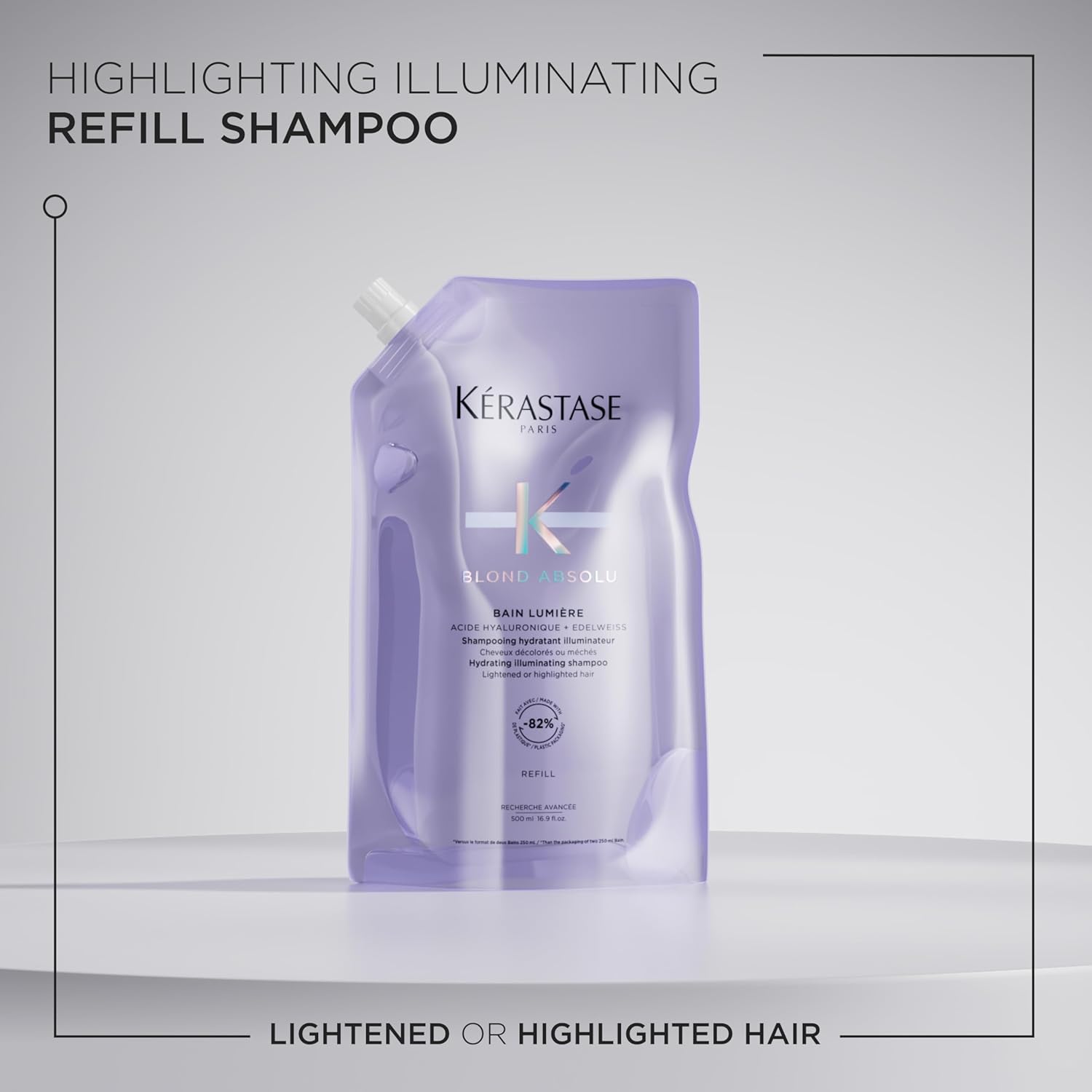 Kérastase Blond Absolu, Hydrating Illuminating Shampoo, For Lightened, Highlighted and Grey Hair, With Hyaluronic Acid & Edelweiss Flower, Bain Lumiere, 500ml Refill : Amazon.co.uk: Beauty