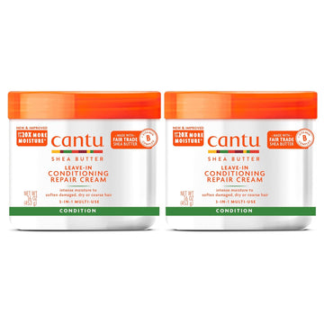 Cantu Leave-In Conditioning Repair Cream With Shea Butter, 16 Oz (Pack Of 2) (Packaging May Vary)