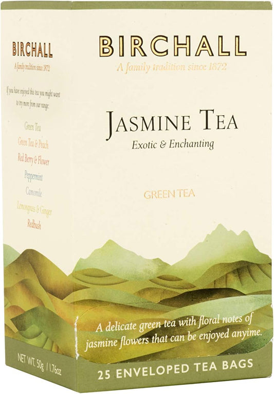 Birchall Tea Bags, Jasmine Tea Gift Set, Green Tea Bursting With Full Flavour, Perfect Herbal Tea Gift Set, 25 Enveloped Of Plant-Based Prism Tea Bags (Pack Of 2)