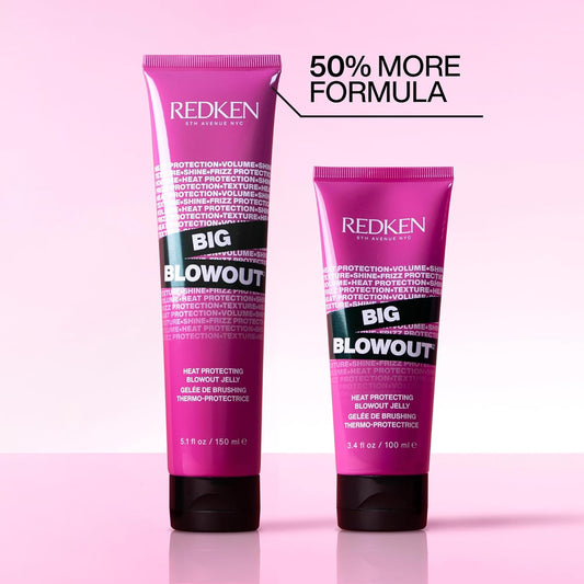 Redken Big Blowout Heat Protection Jelly Serum | Offers Shine And Texture | Frizz Control | Volume For Fine Hair | Blowdry Gel | For All Hair Types