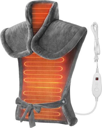 Heating Pad For Neck And Shoulders And Back, Fsa Hsa Eligible, Fast Large Heating Pad For Neck And Shoulders, Electric Heated Wrap, 6 Heat Settings & Auto Shut Off, Washable,Gifts