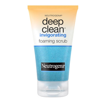 Neutrogena Deep Clean Invigorating Foaming Facial Scrub With Glycerin, Cooling & Exfoliating Gel Face Wash To Remove Dirt, Oil & Makeup, 4.2 Fl. Oz