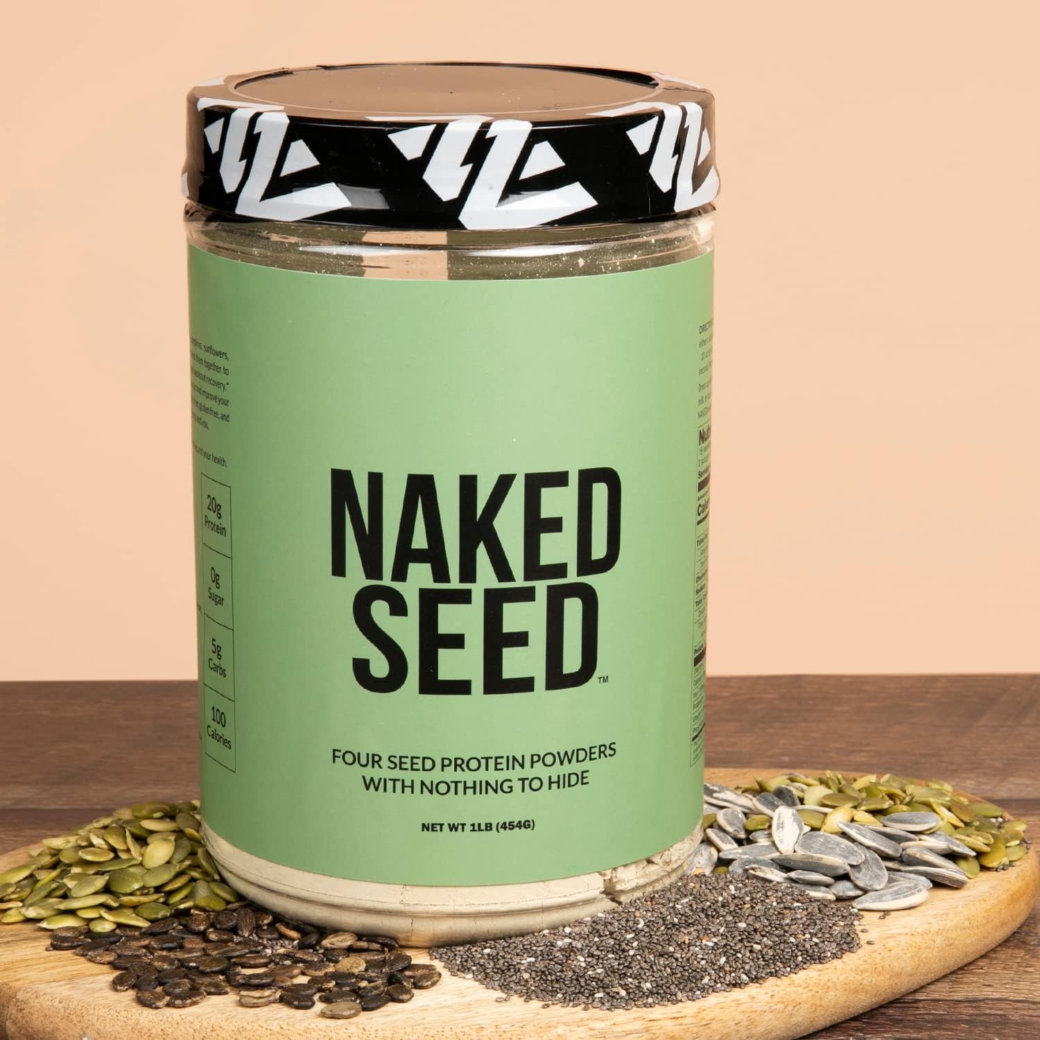 Naked Seed - 4 Seed Protein Powder, Only 4 Ingredients - Chia, Watermelon, Sunflower and Pumpkin Seed - Gluten-Free, Soy Free, Vegan, No Gmos, No Artificial Sweeteners - 15 Servings : Health & Household