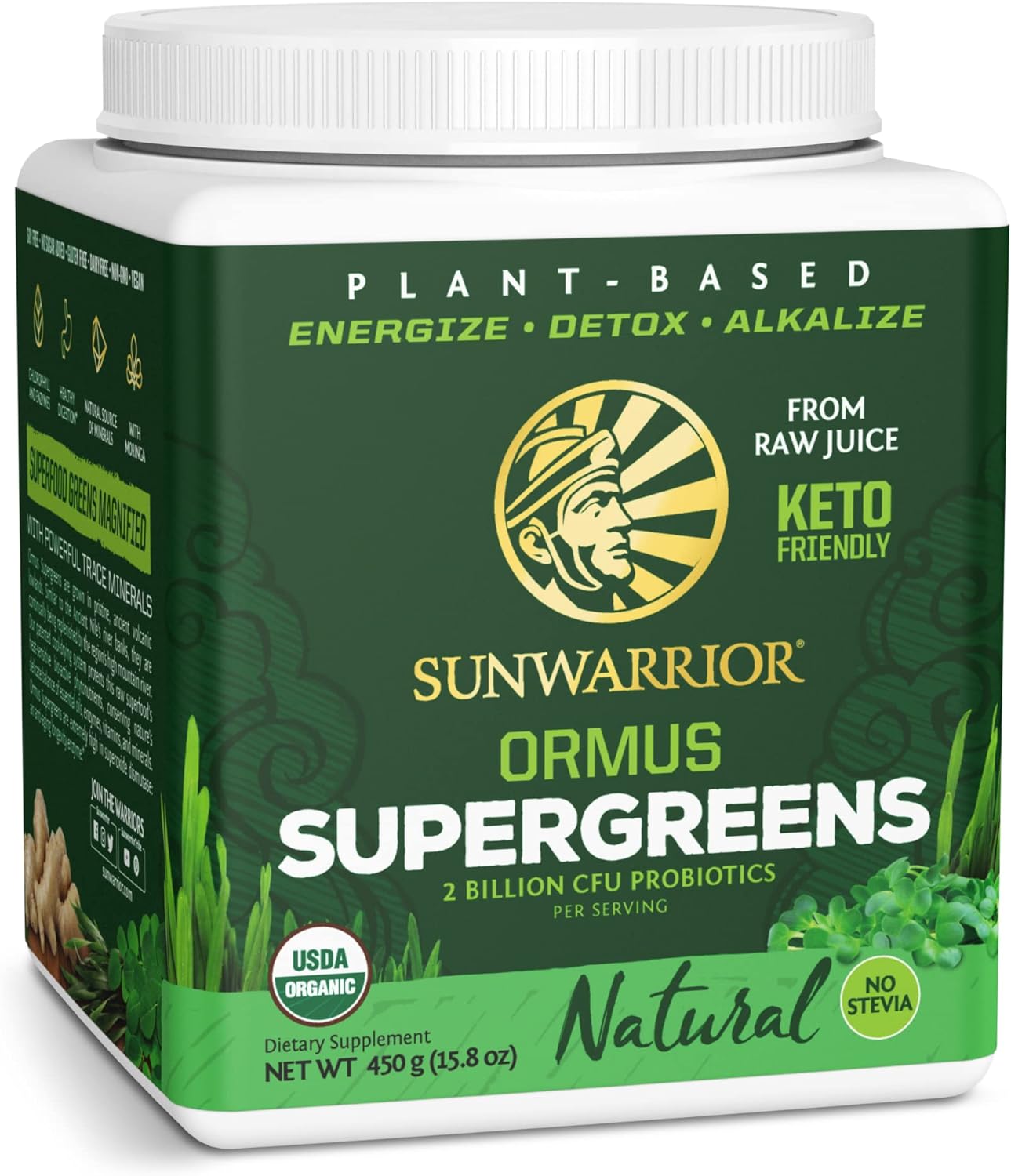 Sunwarrior Vegan Organic Greens Probiotic Powder | 2 Billion CFU Probi