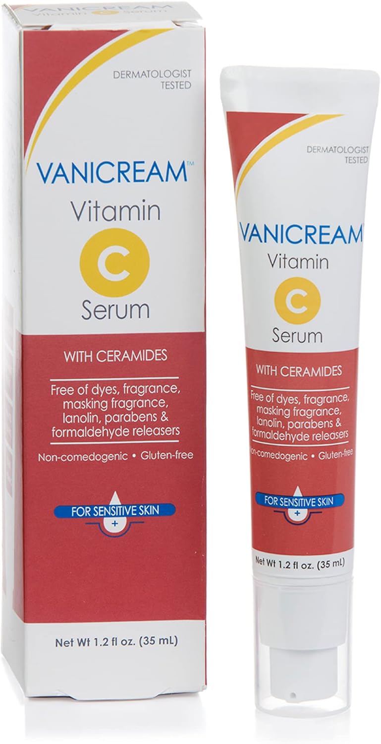 Vanicream Vitamin C Serum - Free of Dyes, Fragrance, Masking Fragrance, Lanolin, Parabens & Formaldehyde Releasers - For Sensitive Skin - 1.2 Fl Oz