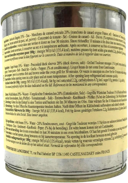 La Belle Chaurienne Duck Cassoulet 6 Tins Of 840G