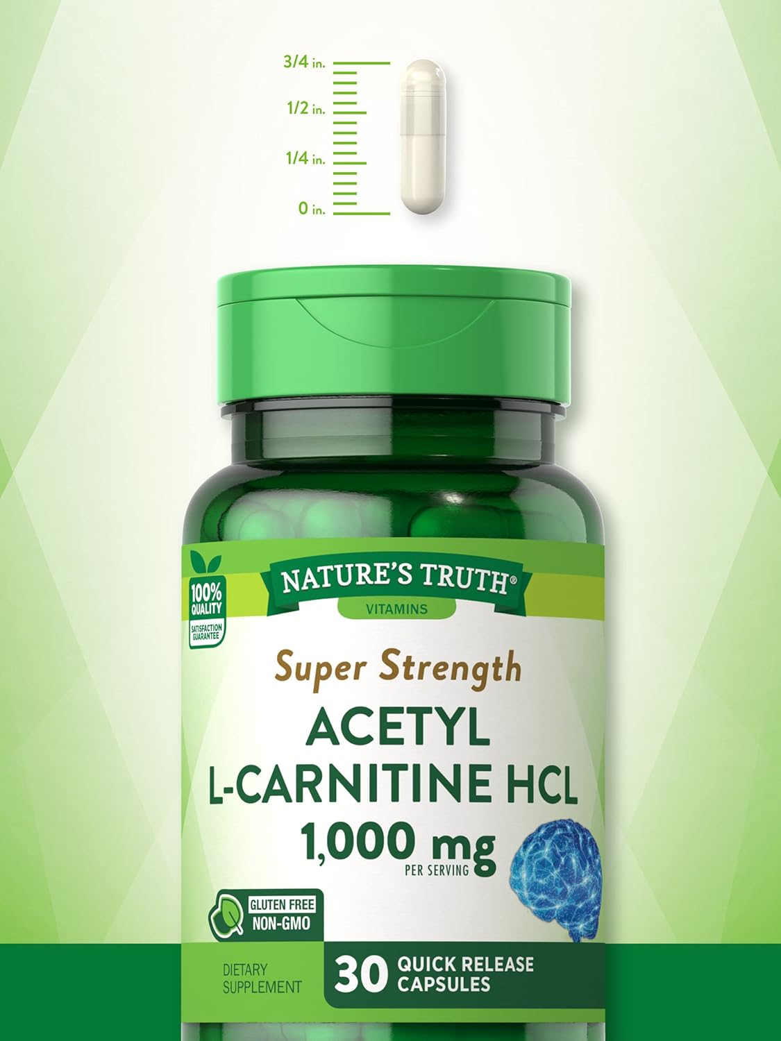 Acetyl L-Carnitine HCL | 1000mg | 30 Capsules | ALCAR | Non-GMO, Gluten Free Supplement | by Nature's Truth : Health & Household