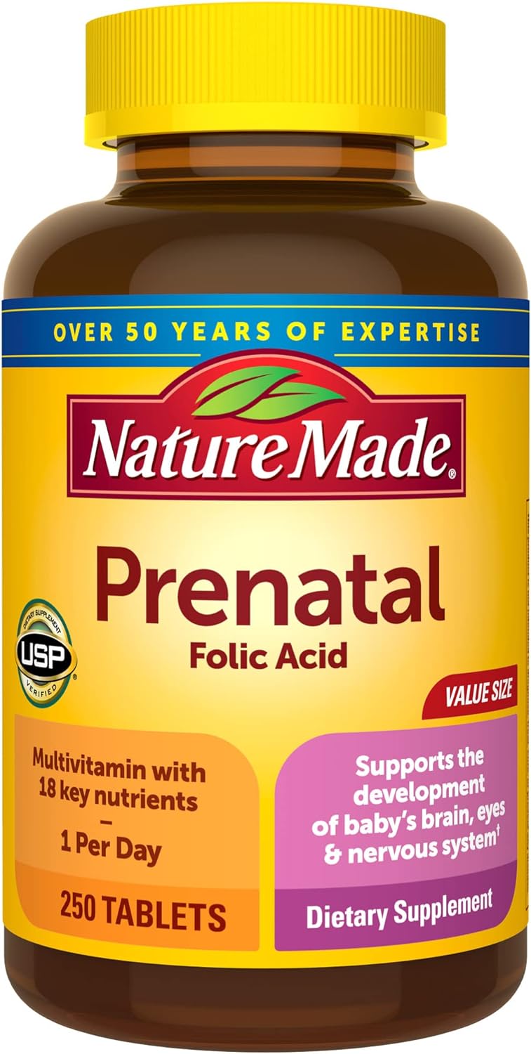 Nature Made Prenatal Multivitamin With Folic Acid, Prenatal Vitamin And Mineral Supplement For Daily Nutritional Support
