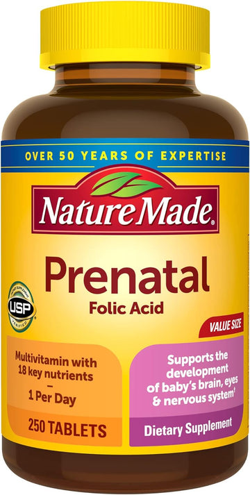 Nature Made Prenatal Multivitamin With Folic Acid, Prenatal Vitamin And Mineral Supplement For Daily Nutritional Support