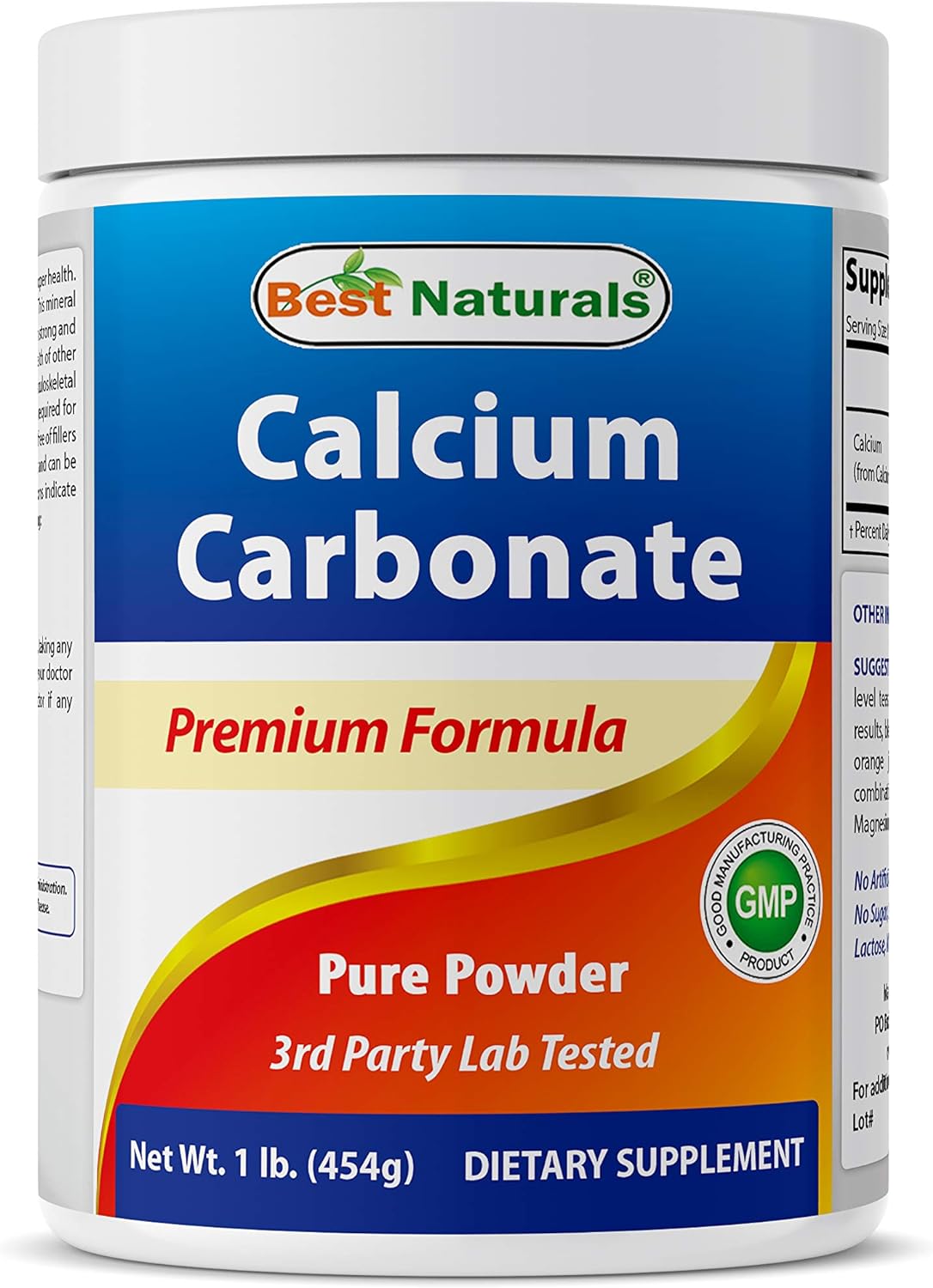 Best Naturals Calcium Carbonate Powder 1 Pound - Food Grade (16 OZ (Pack of 1))