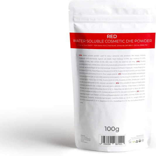 Mystic Moments | RED Water-Soluble Cosmetic Dye Powder 500g (5x100g Pouch) | Perfect for Soap Making, Creams, Make Ups, Shampoos and Lotions : Amazon.co.uk: Home & Kitchen