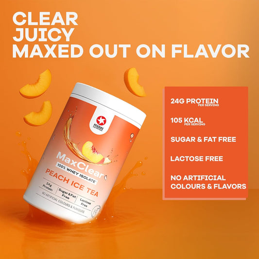 Maxinutrition, Maxclear, Clear Whey Lemon Ice Tea, 100% Whey Protein Isolate, 420G, With 24G Protein Per Serving, Refreshing, Low In Calories, Without Artificial Flavors